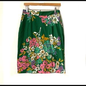 Anthropologie Odille Green Abronia Pencil Skirt 8